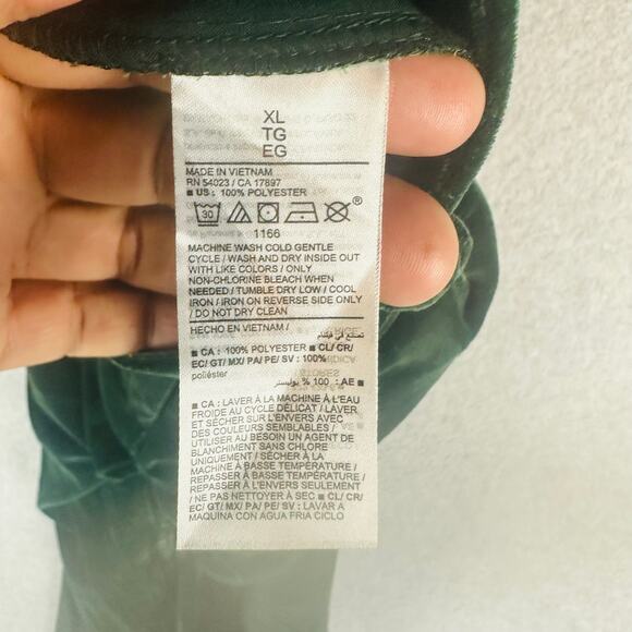 New Old Navy Womans XL Pants Taylor Trouser Pants Green Velvet Wide Leg NWT - Picture 5 of 11